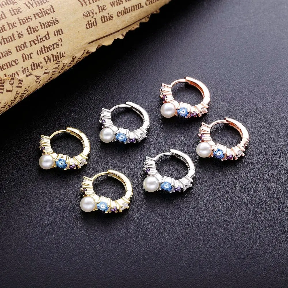 

Slovecabin 925 Sterling Silver Under Sea Huggies Hoop Earrings Rose Gold Color Women Engagement Femme Earrings Women Gift