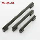 MAIKAK 1 шт. современный черный Алюминий Кухня мебельные ручки шкафа, туалетный столик Мебельная ручка Puxadores Para Moveis
