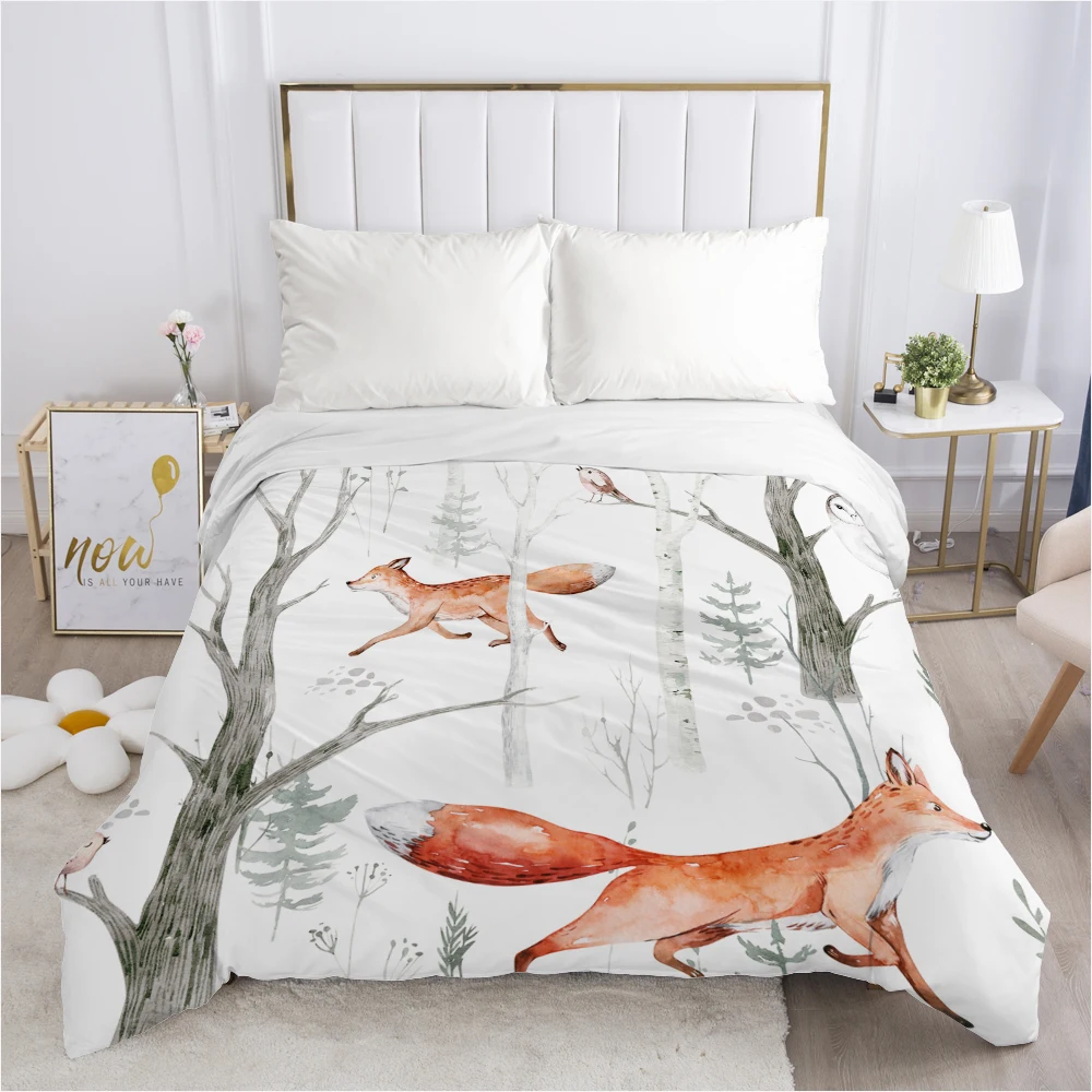 

1pc Luxury Duvet cover Nordic Bedding Quilt/Comfortable/Blanket Case Single Double Queen King 140x200 220x240 Fox