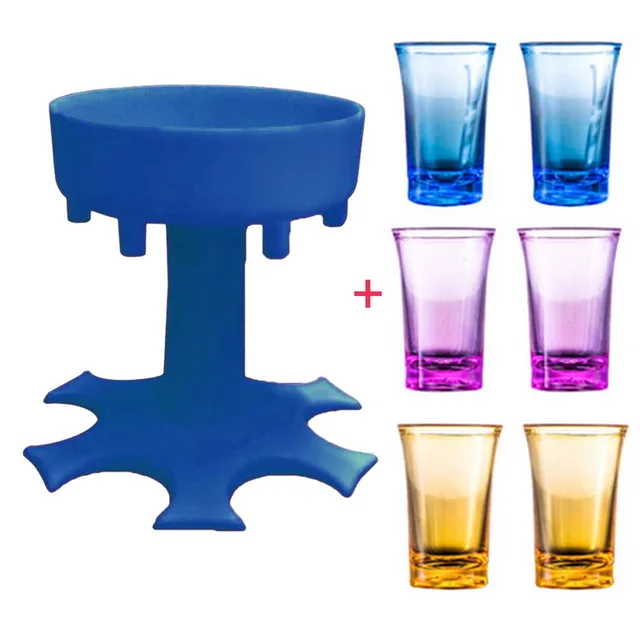 

6 Grids Wine Whisky Dispenser Holder Bar Accessories Caddy Liquor Beer Glass Dispenser Rack Party Games Drinking Tools