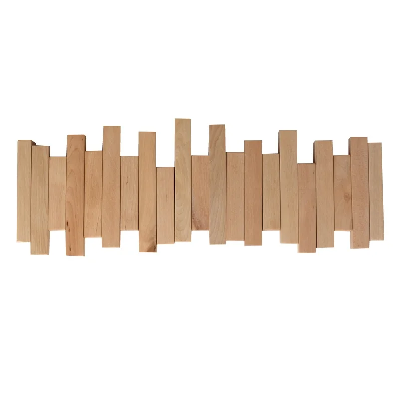

Wood Coat Rack Hanger with Flip-Down Hooks Rustic Wall Clothes Rack Furniture Hallway Entry Organizer for Hanging Coats MJ706