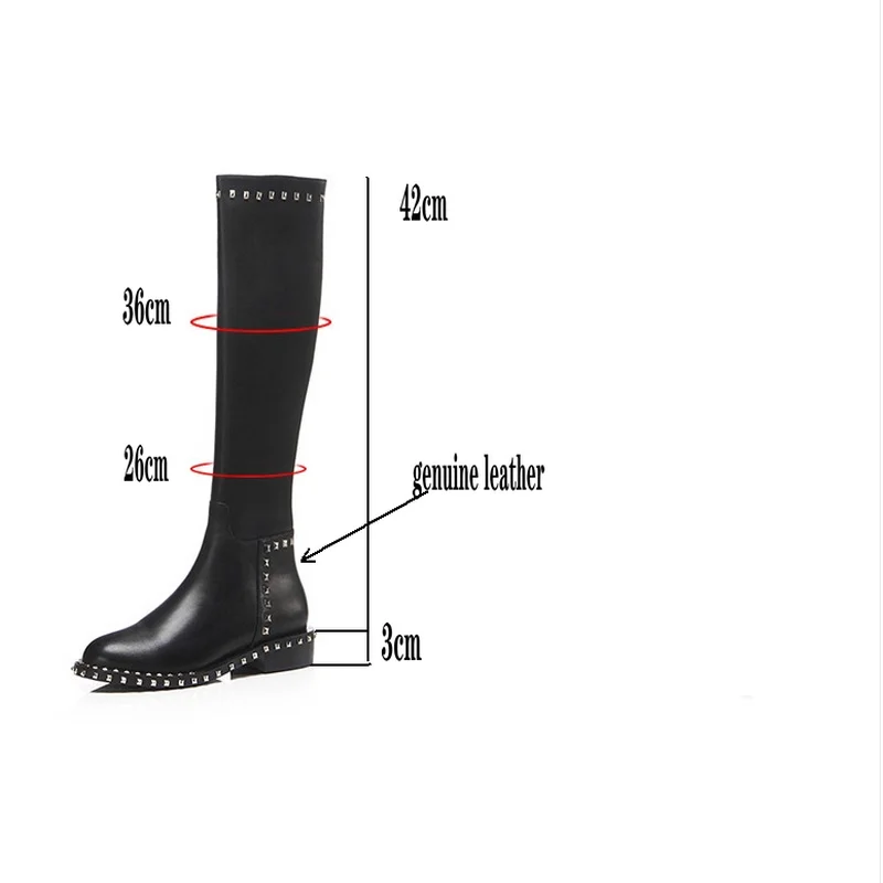Сапоги Salu женские до колена натуральная кожа высокие сапоги на каблуке круглый