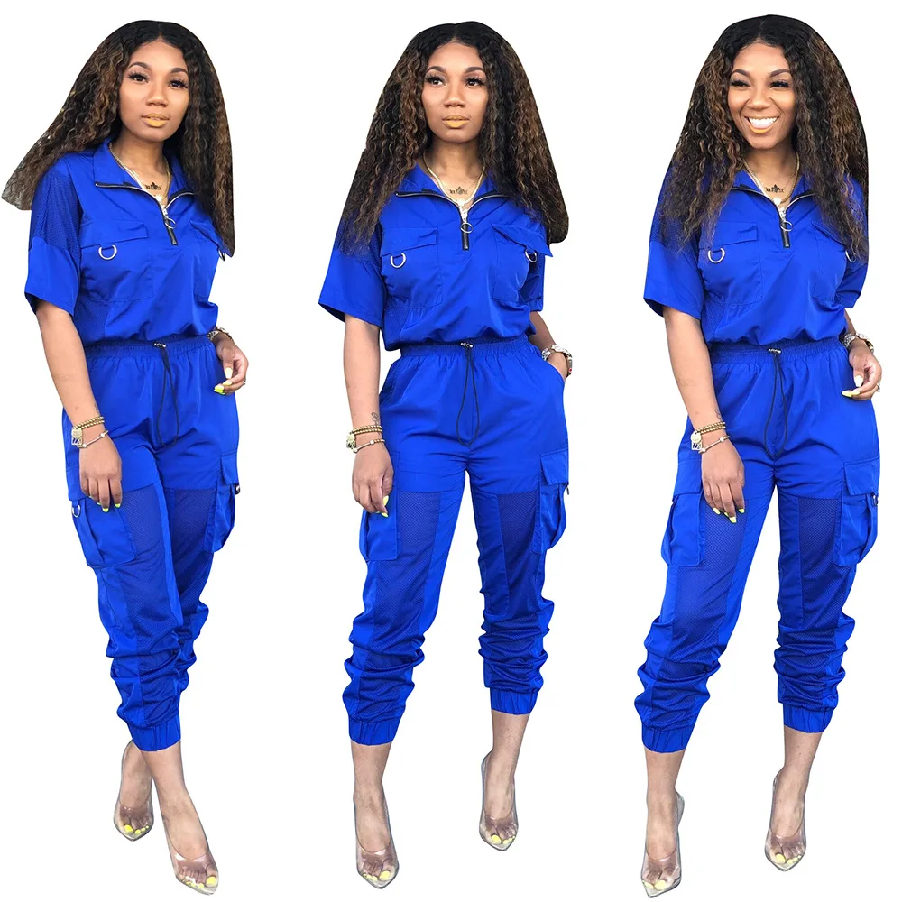 Женский Повседневный Спортивный костюм из 2 предметов летний топ с короткими