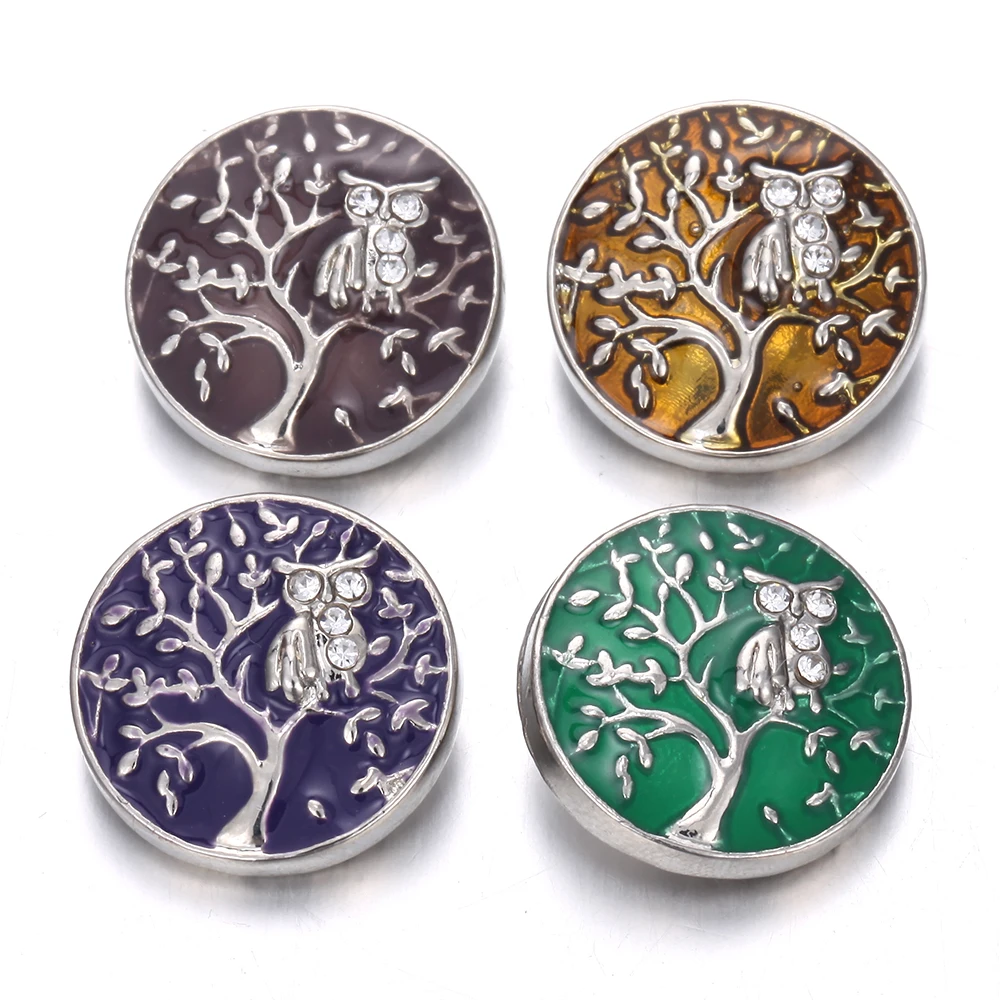 6 шт./лот оснастка Кнопка ювелирные изделия новейший DIY 18 мм смешанный цвет сова