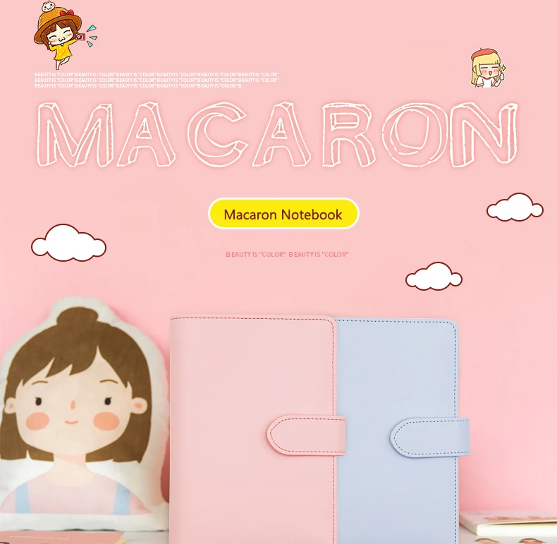 Macarons чехол из ПУ для записной книжки A5 A6 офисный Переплетчик Еженедельный планировщик список дел Органайзер журнал тетради школьные принадлежности