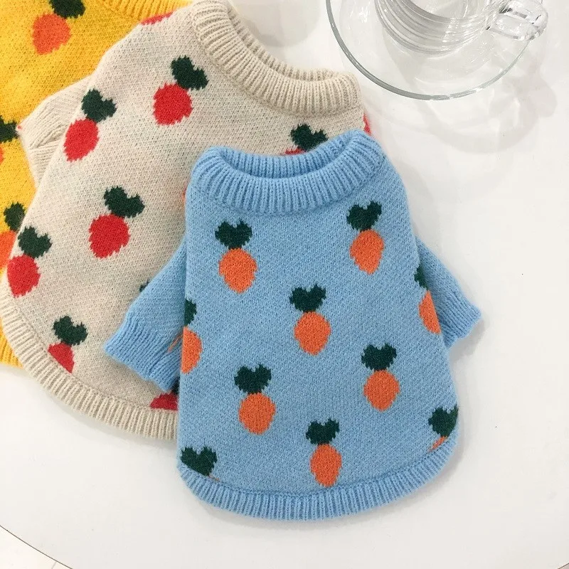 

Свитер с морковкой Одежда для собак вязаный пуловер Одежда для собак Симпатичный хлопковый супер маленький костюм Чихуахуа осень зима соба...