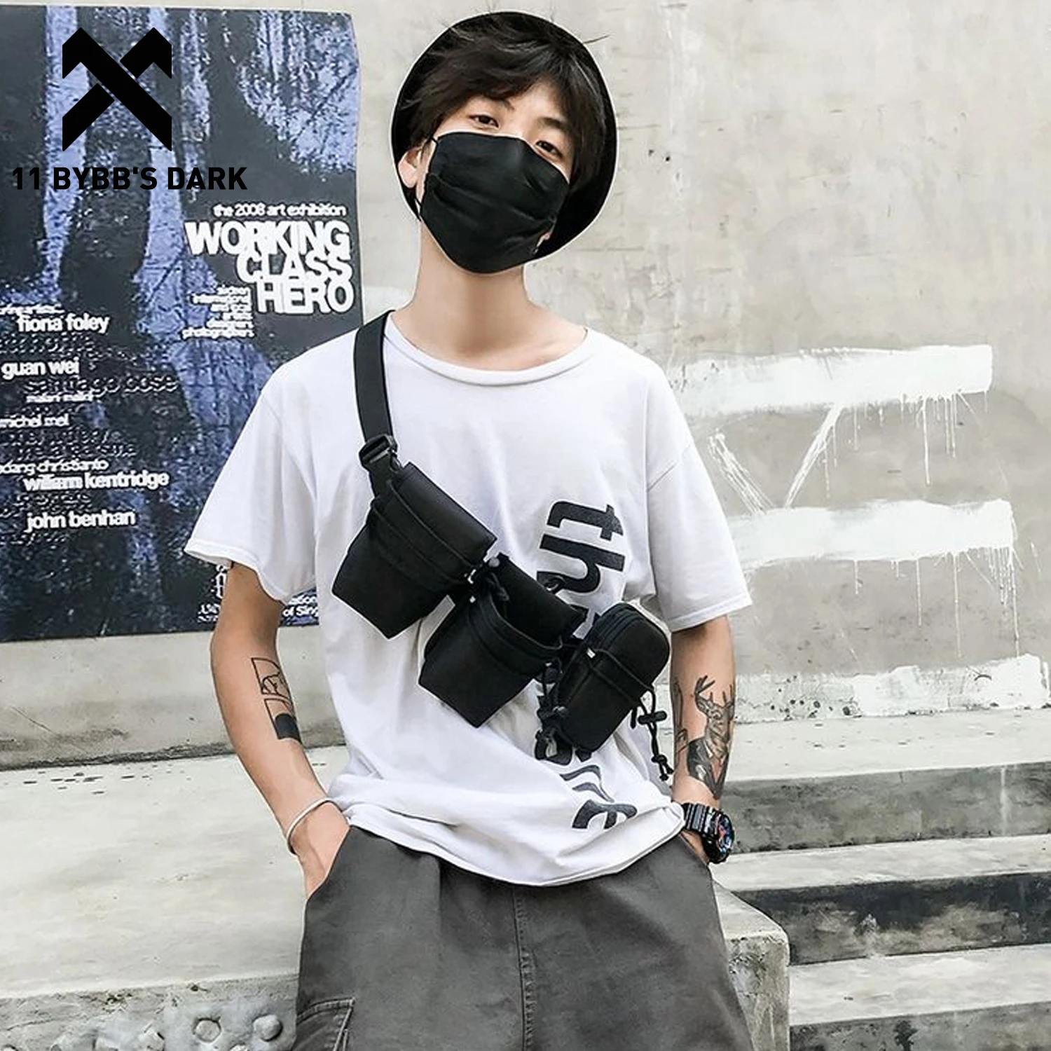 Поясная Сумка 11 byb's DARK с несколькими карманами модная тактическая поясная сумка