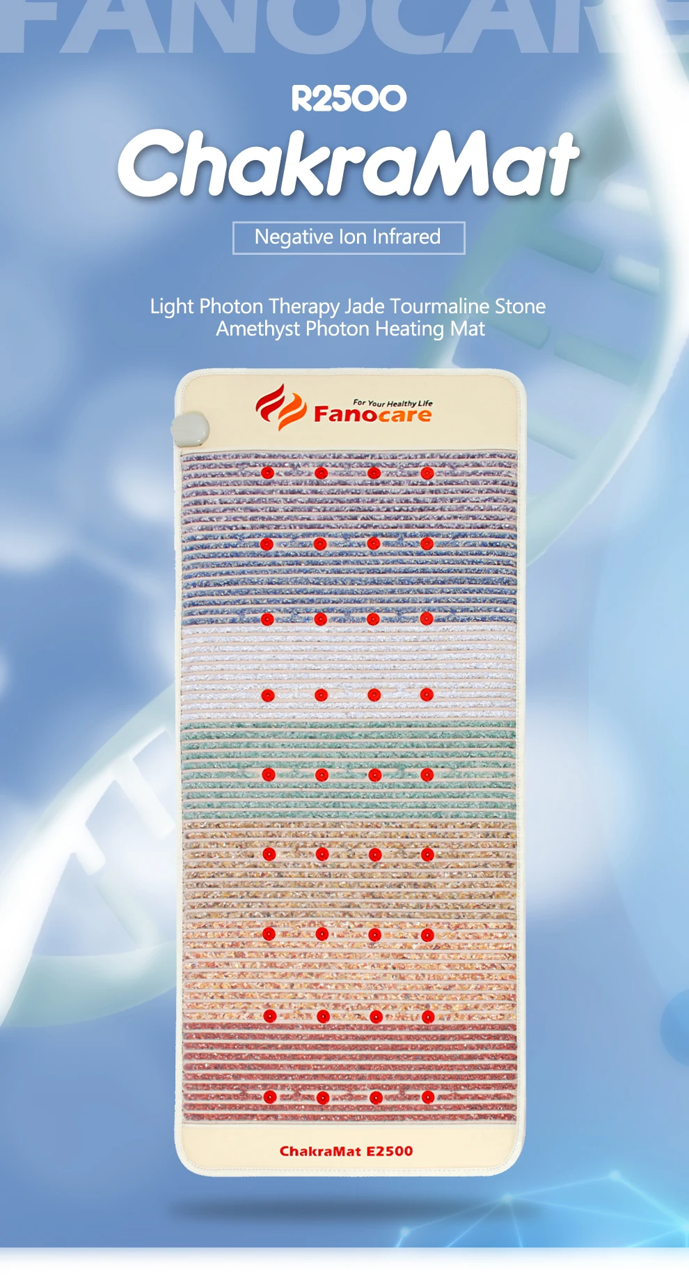 Fanocare Far инфракрасный PEMF нефритовый турмалиновый матрас с подогревом Pad термальный Кристалл Фиолетовый аметист ФОТОН МАТ 190x80 см