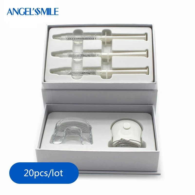 

Angelsmile Teeth Whitening Kit with LED Light Dental White Gel Syringe Oral Hygiene Tooth Whitener Dental Tools 20pcs