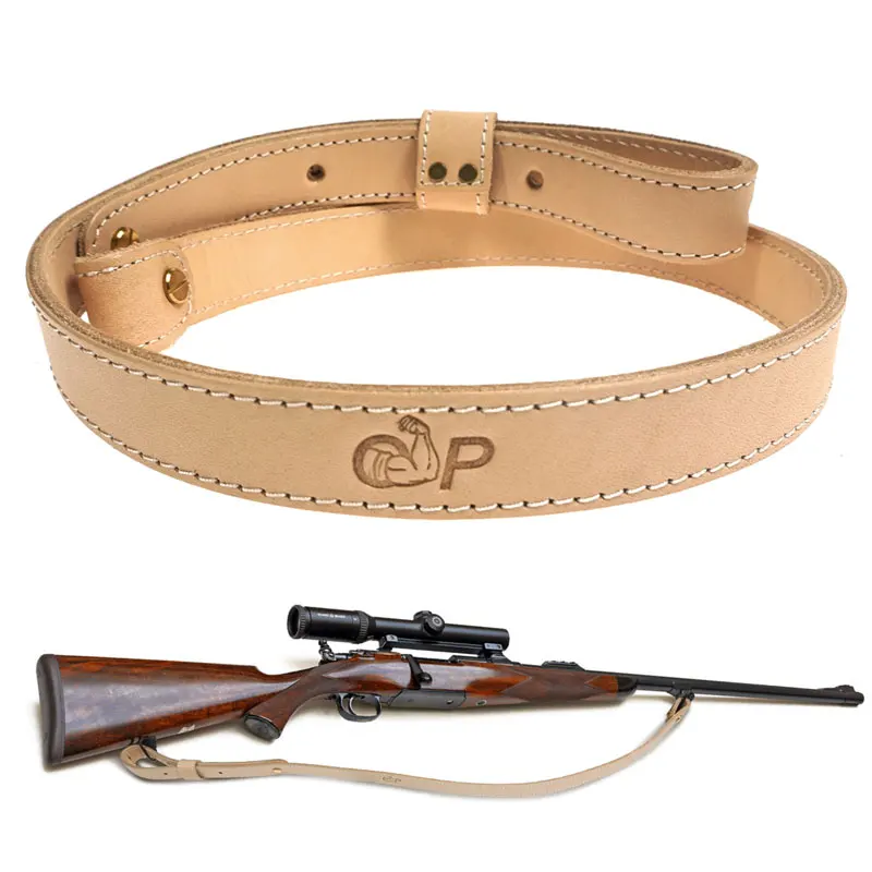 

Hunting Rifle Shotgun Sling Shoulder Belt Leather Cow Hide Adjustable Bindings Shooting Tactical Strap Gun Accessories 105cm