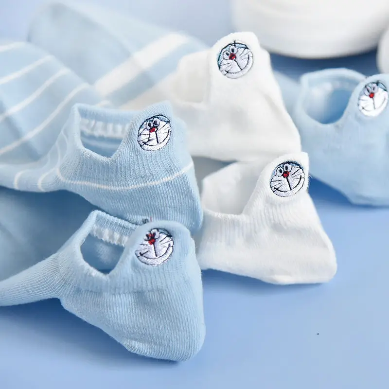 Носки Doraemon женские с мультяшным рисунком хлопковые японские и корейские для