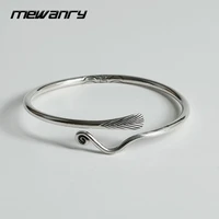mewanry 925 steamp bracelet for women new trend elegant vintage creative design peacock feather jewelry birthday gifts