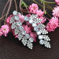 cut flower zirconia crystal long earrings women shiny stone accessories bridal wedding jewelry coruixi e180910