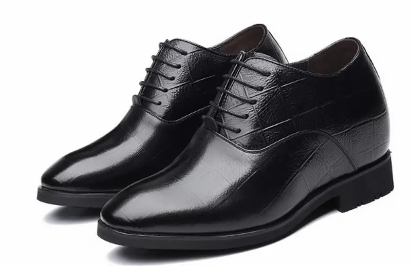 Туфли Cyabmoz мужские из натуральной кожи визуально увеличивающие рост в клетку для