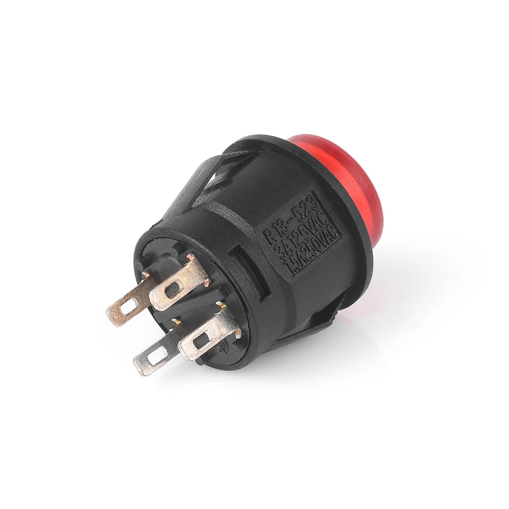 12V 20A водонепроницаемый освещенный круглый Кулисный светодиодный переключатель 4