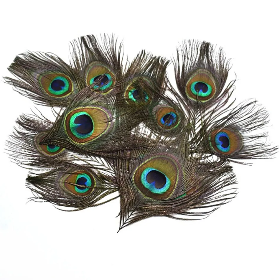 30 шт./лот перышки из натурального Павлиньего глаза для поделок своими руками