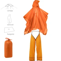 waterproof rain poncho hooded raincoat rain pants set nylon silicone coating canopy picnic mat for outdoor camping hiking travel
