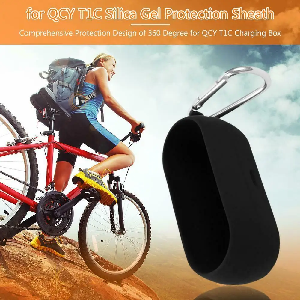 Защитный чехол Bluetooth для беспроводных наушников силиконовый троса QCY T1C |