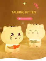 flkl silicone bedside decompression night light exquisite and unique couple gift color changing cat shaped led lighting