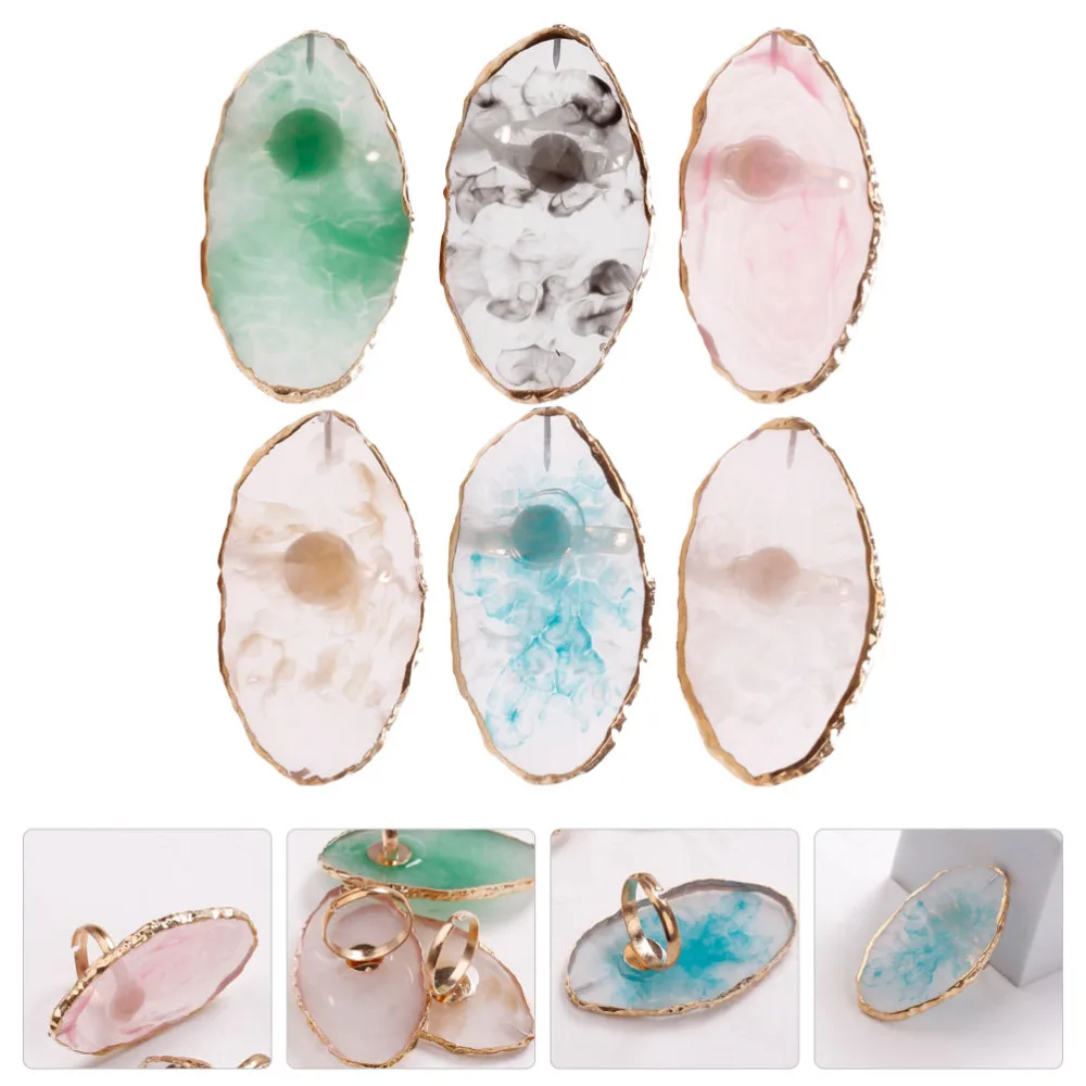 

6pcs Resin Nail Art Palettes Nail Art Display Cosmetic Mixing Tool for Nail Shop