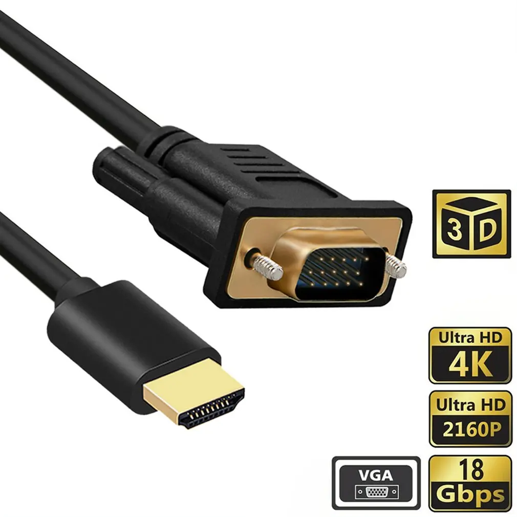 

HDMI-compatible to VGA Cable Converter Digital Analog HD 1080P For PC Laptop Tablet HDMI-compatible Male To VGA Famale Adapter