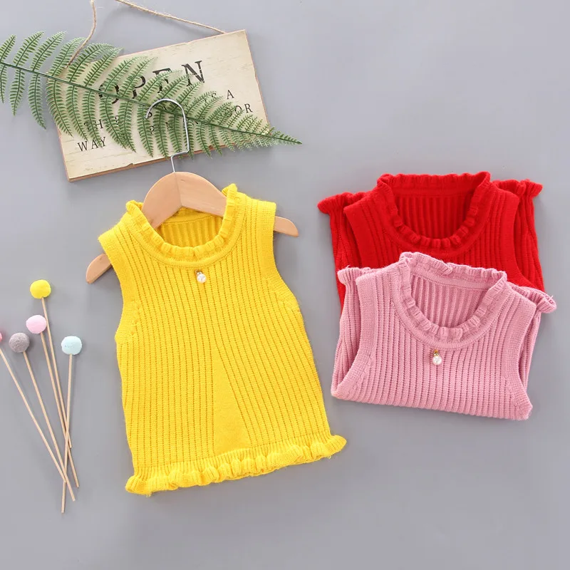 Милые свитера для маленьких девочек осенне зимние детские мягкий теплый жилет