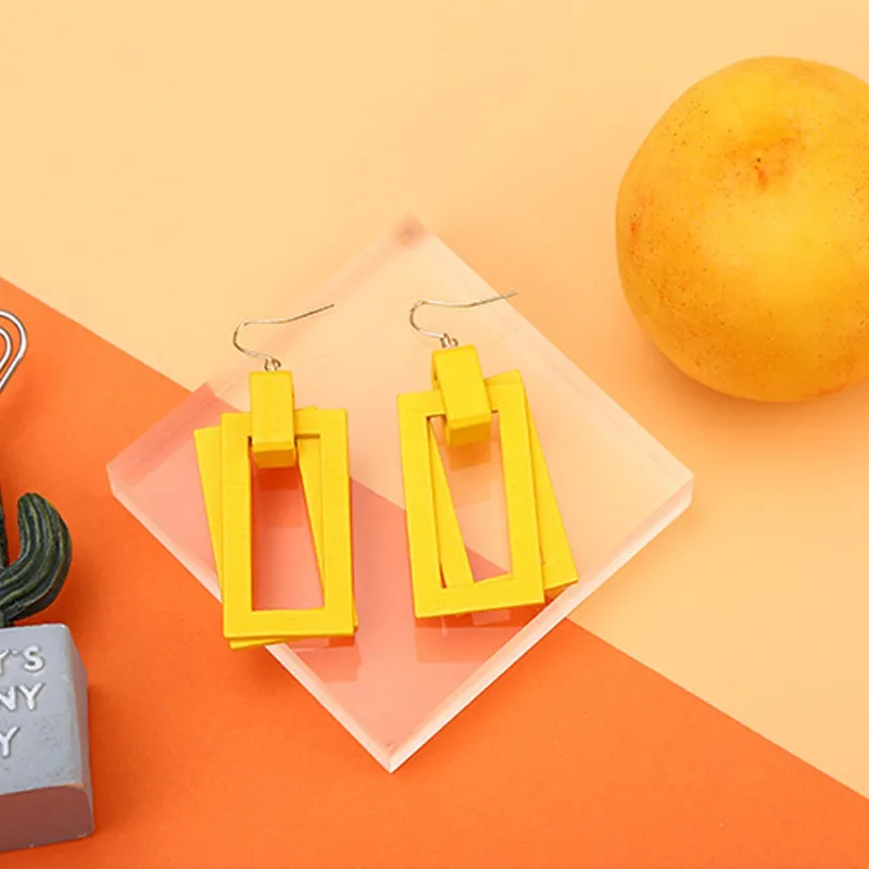 Женские модные серьги-гвоздики с геометрическим рисунком элегантные милые