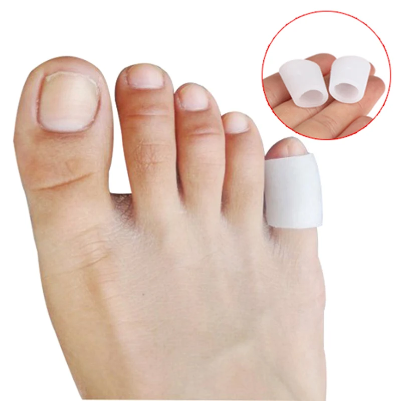 

2Pcs Silicone Gel Little Toe Tube Corns Blisters Corrector Pinkie Protector Gel Bunion Toe Finger Protection Gel Sleeve
