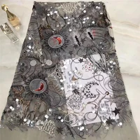 high quality pretty flowers 12h 61805 embroidered african tulle lace fabric african french lace fabric for party dress