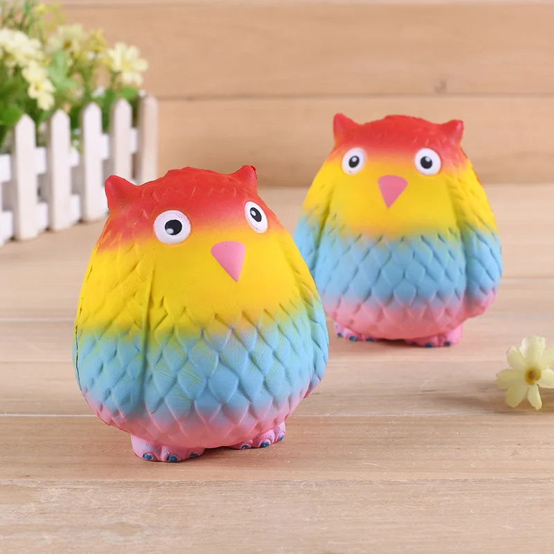 owl big Мягкие медленно растущие мягкие игрушки милые Kawaii Jumbo большой розовый единорог мультфильм животных мягкие игрушки Jumbo - Цвет: owl big