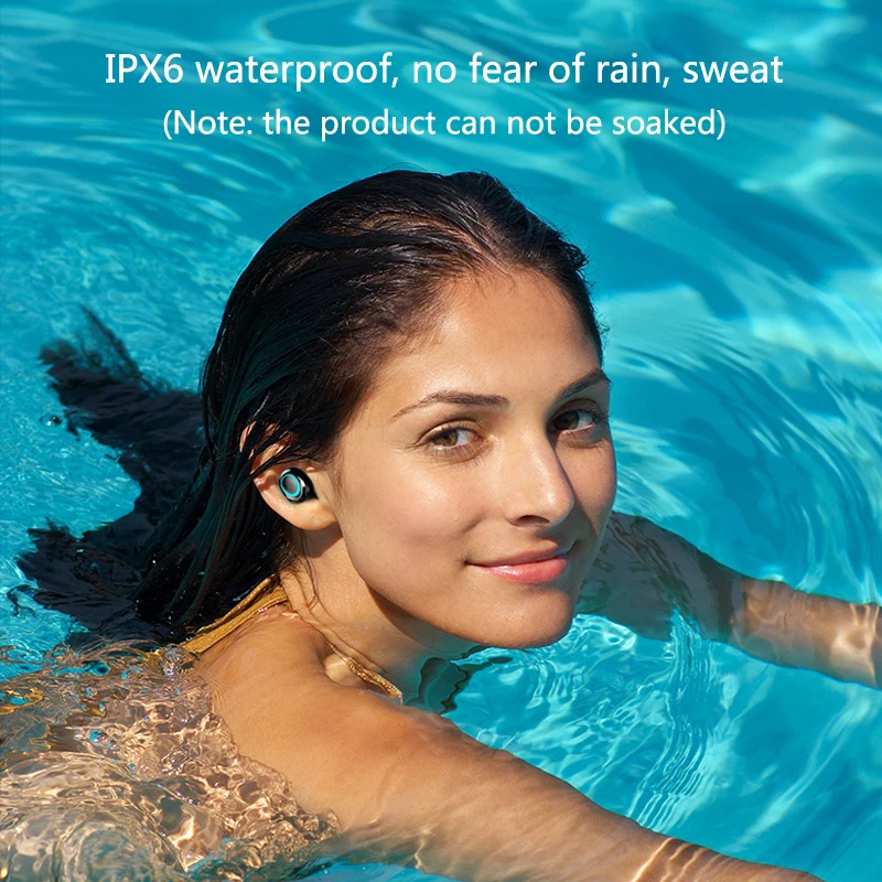 Bluetooth наушники бинауральные беспроводные спортивные 5D стерео водонепроницаемые