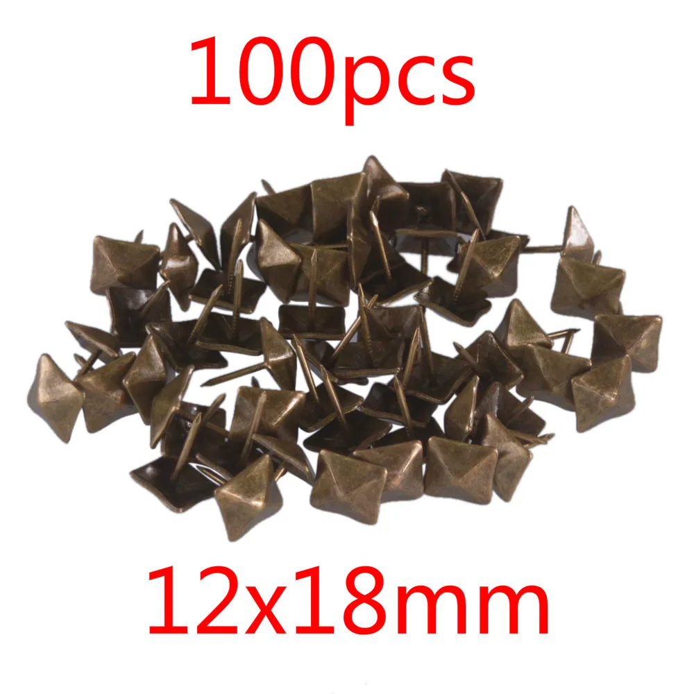 Набор из 100 заменяемых бронзовых античных квадратных шпилек в виде пирамиды