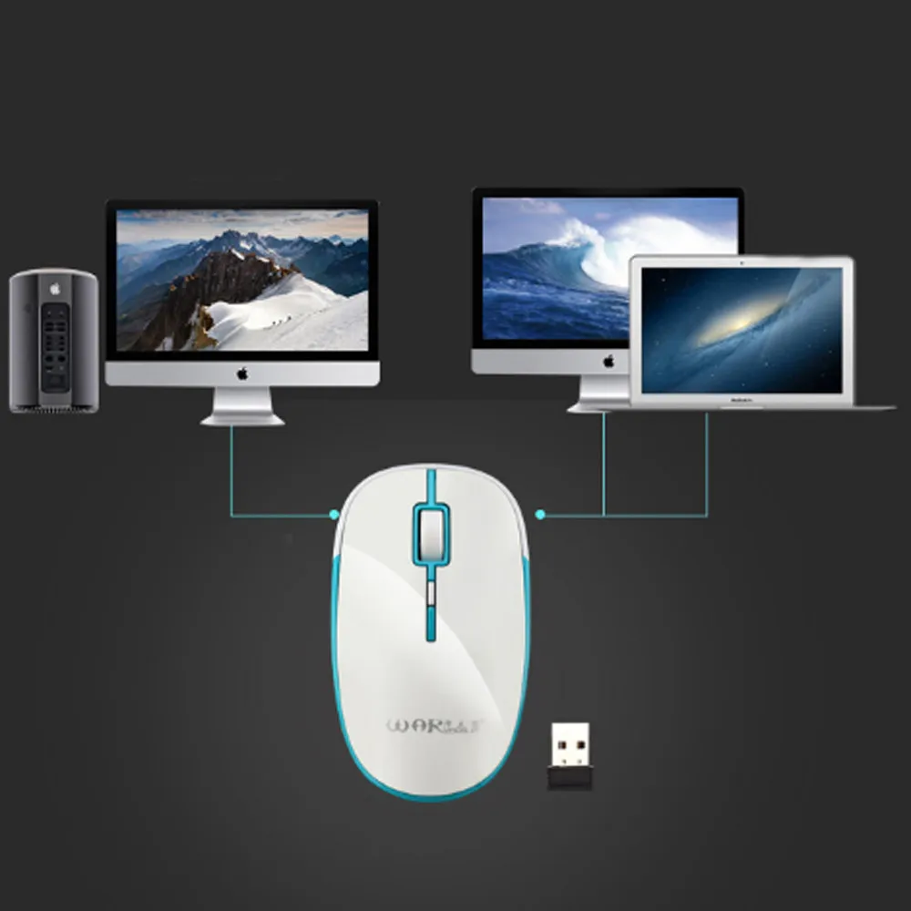 Перезаряжаемая Беспроводная игровая мышь 1600 dpi аккумулятор 2 4G геймер 4 кнопки