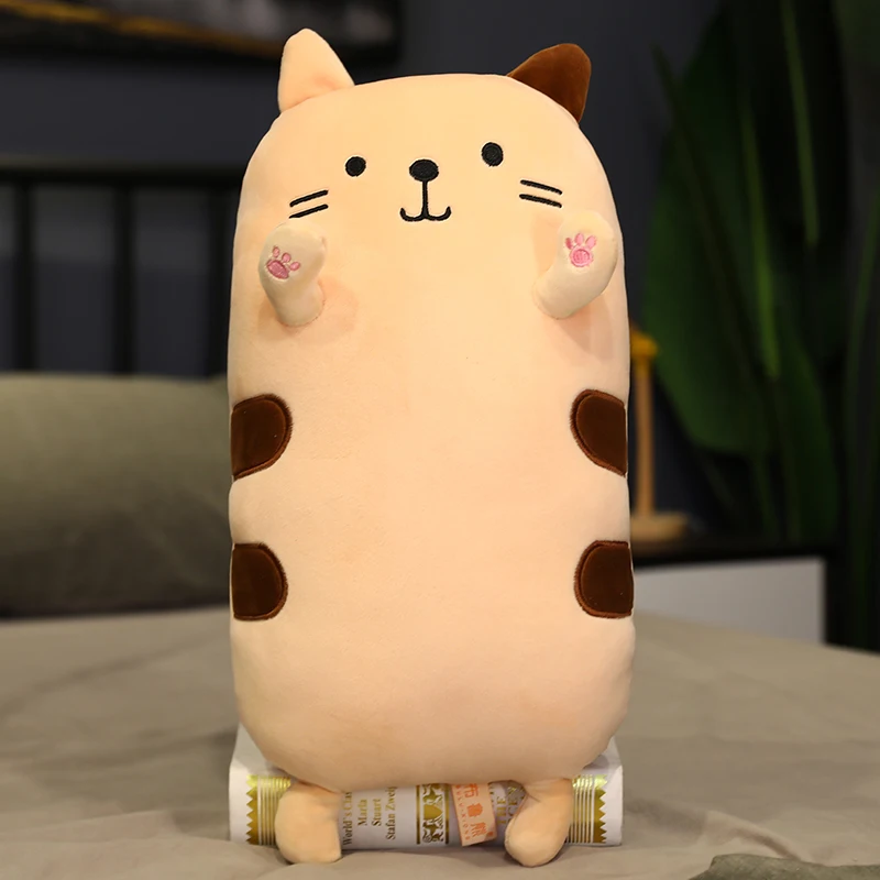 

50/70CM Lovely Kawaii Soft Cat Stuffed Plush Pillow Cushion Cat Plush Toys Cute Animals Sofa Long Pillow Kids Toys Gift for Girl
