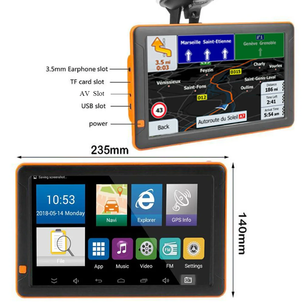 9 дюймов Android автомобильный gps-навигатор 1G + 16 GB DDR1M DVR рекордер грузовик планшетный
