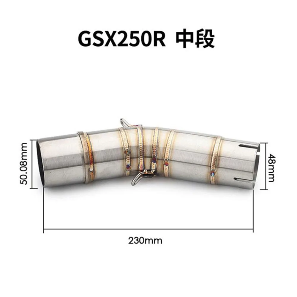 TKOSM FOR GSR750 Motorcycle Exhaust Muffer Stainless Steel Modified Middle Link Pipe For Suzuki GSX250R GSXR1000 K6 K7 K8 |