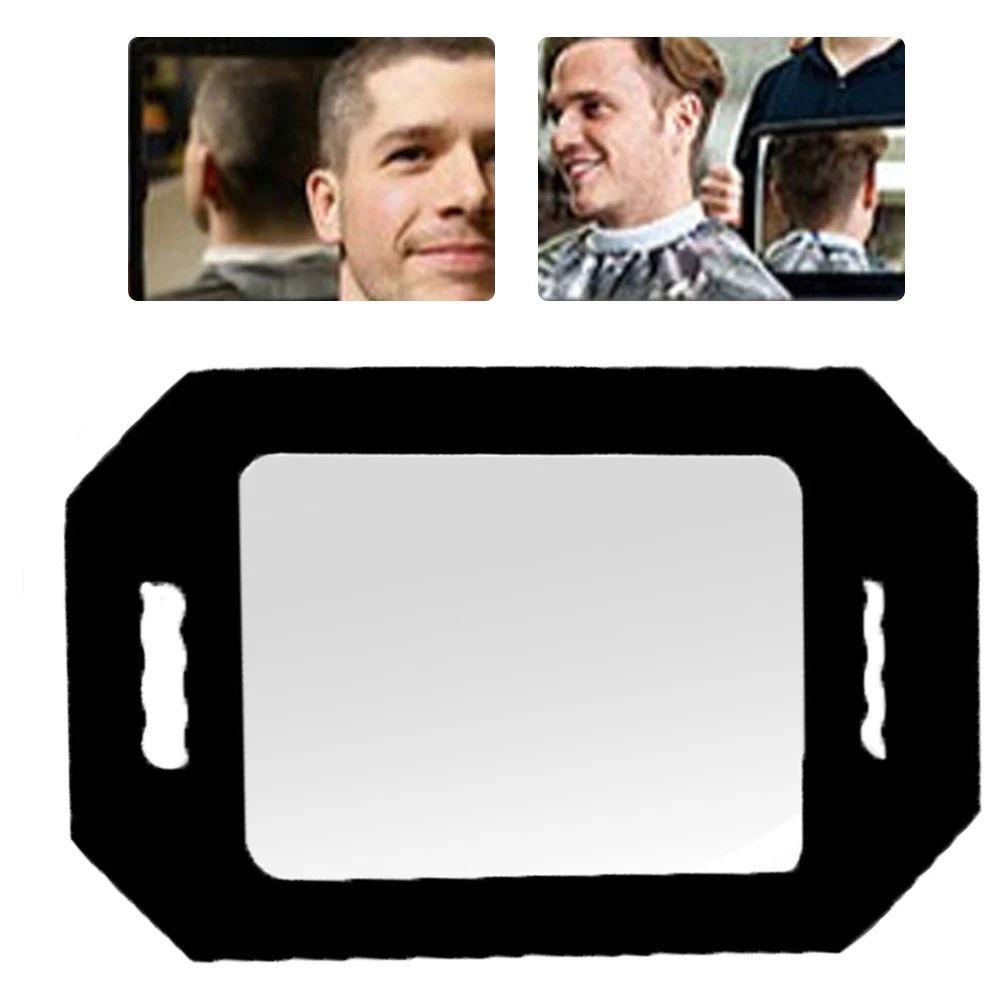 

1Pcs Foam Double Handle Mirror Large Rectangle Makeup Barber Hair Handheld Back Mirror Salon Hairdressing Accessories