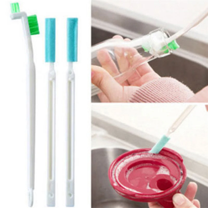 3Pcs Kettle Cleaning Brushes Long Handle Kitchen Washing Cup Brush Portable Narrow Gap Cleaning Brush Household Cleaning Tools