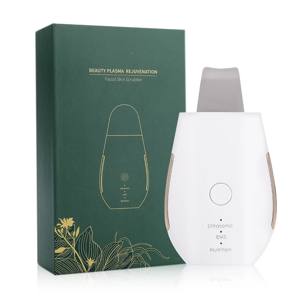 

Professional Ultrasound Skin Scrubber Atomization USB Charging EMS Micro Current 3 Modes White Cosmetic Instrument Facial Care