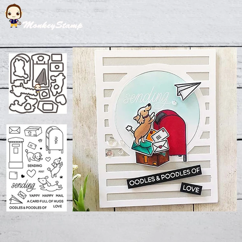 MonkeyStamp собака почтовый ящик металла резки штампы и штампы для DIY Скрапбукинг фото украшение для альбома тиснение бумажные карточки ручной работы