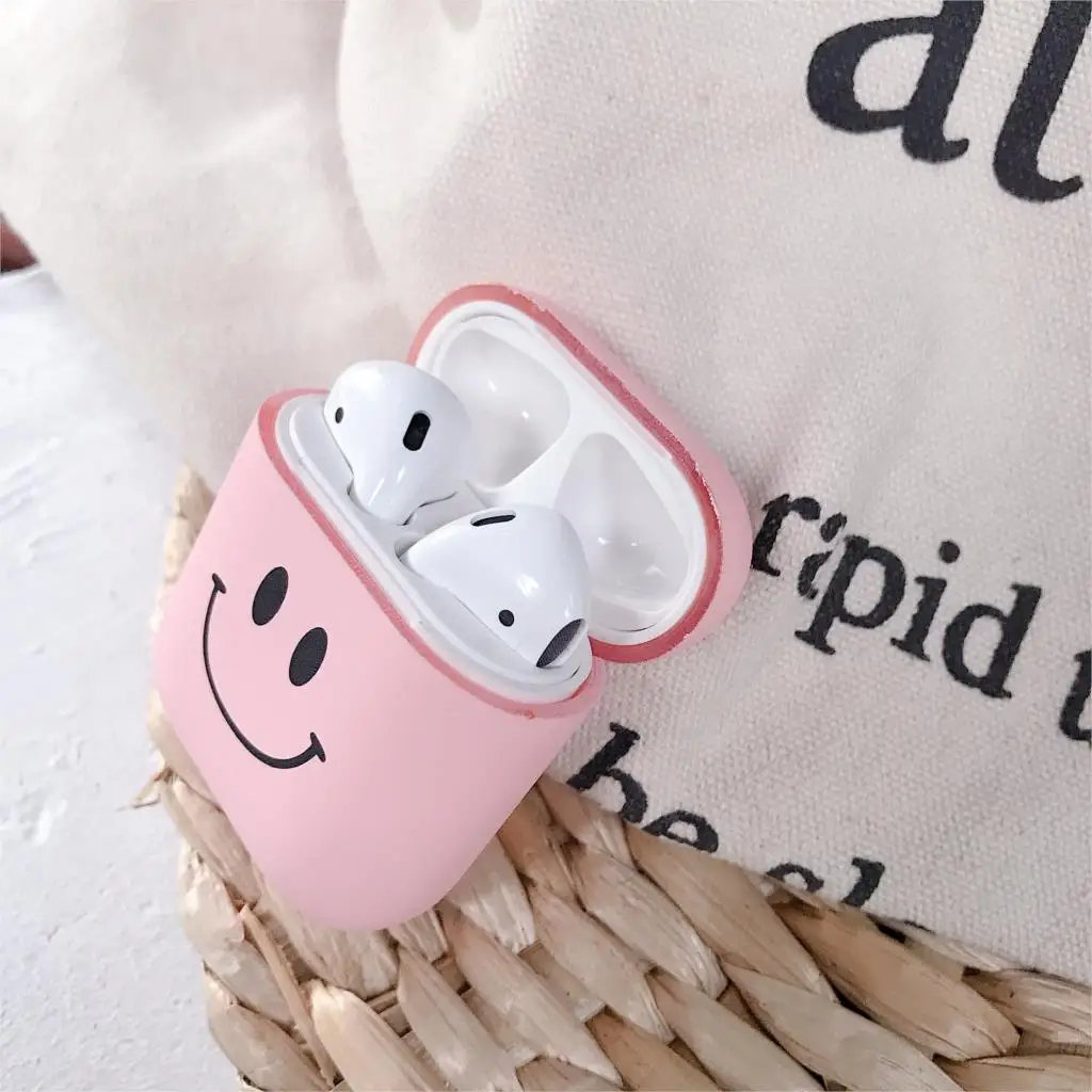 Чехол для наушников с милыми мультяшками чехол для Apple AirPods 1 2 Чехол Air Pods Матовый Жесткий ПК розовый протектор для пары аксессуары для кожи