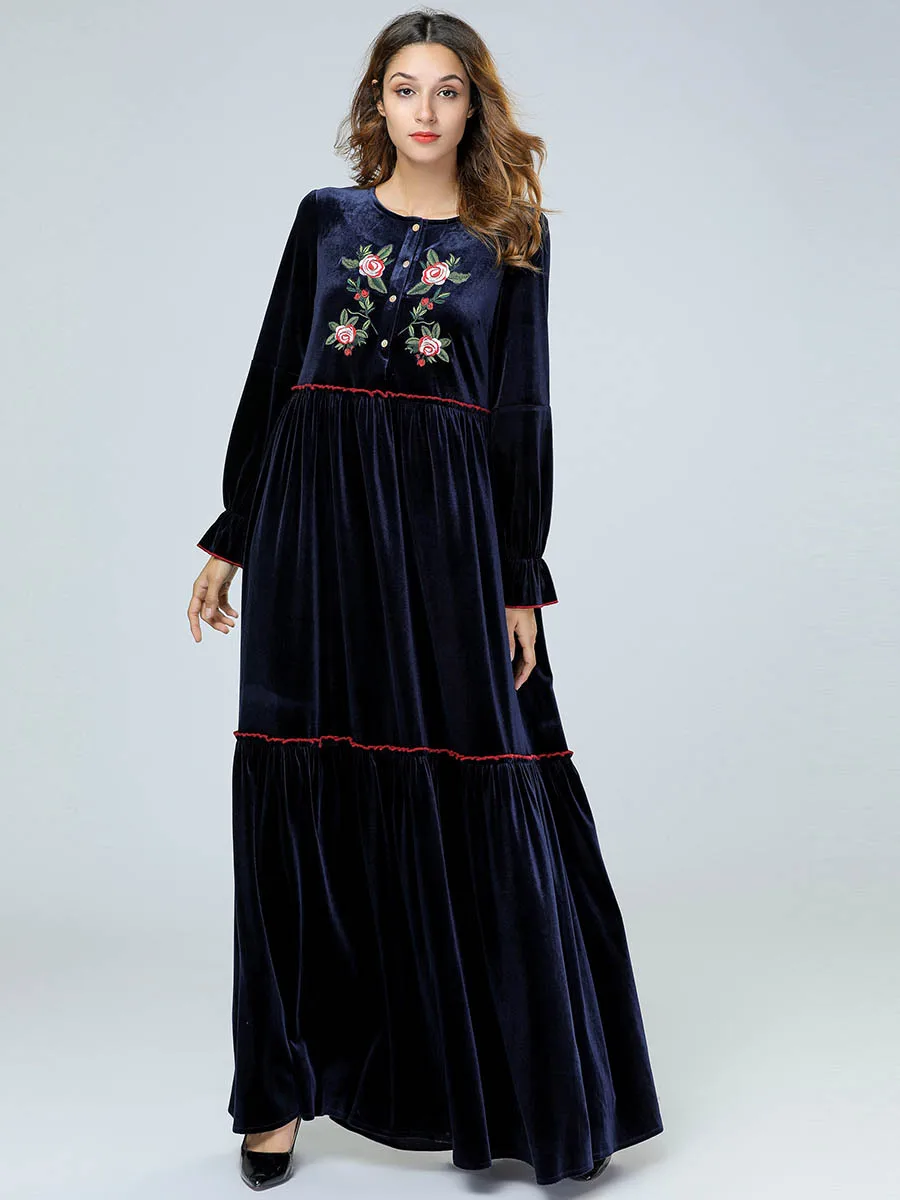 Abaya турецкий марокканский кафтан простой вышитый плиссированный кардиган