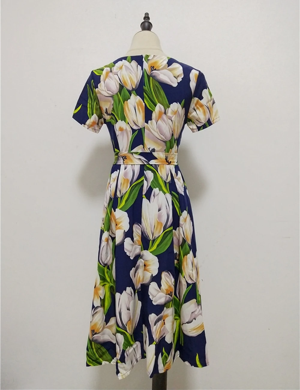 Женское пляжное платье с цветочным принтом Повседневное миди трапециевидной