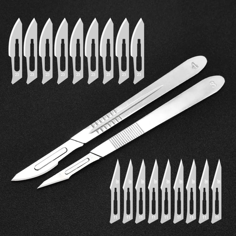 

10pcs 11# 23# Thicken Carbon Stainless Steel Knife Surgical Scalpel Blades Handle Scalpel DIY Cutting Tool