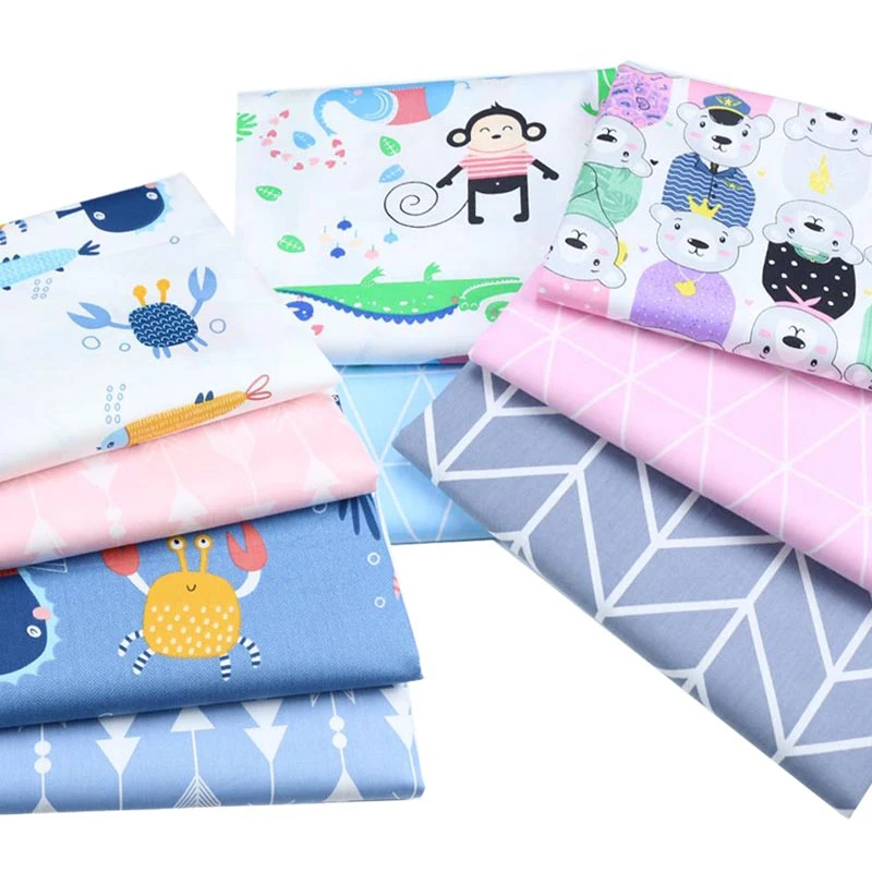 100% хлопок ткань по метру мультфильм животное Сделай Сам Лоскутное Одеяло Одежда