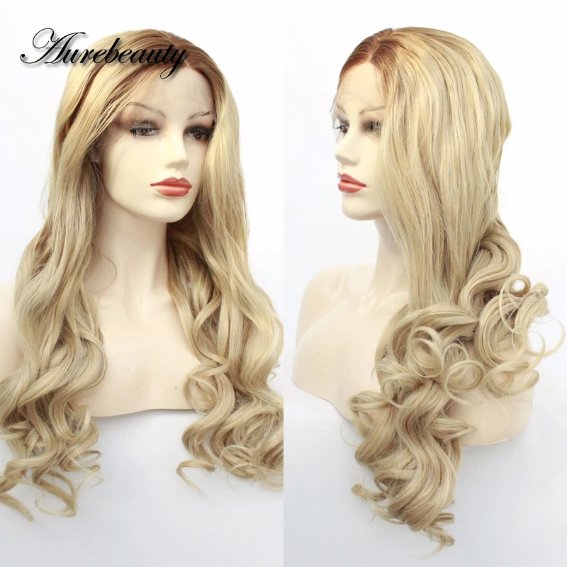 

Парик женский с эффектом омбре, окрашенный фронтальный из прозрачных синтетических волос, с кудрявыми волнами медового, светлого, коричнев...