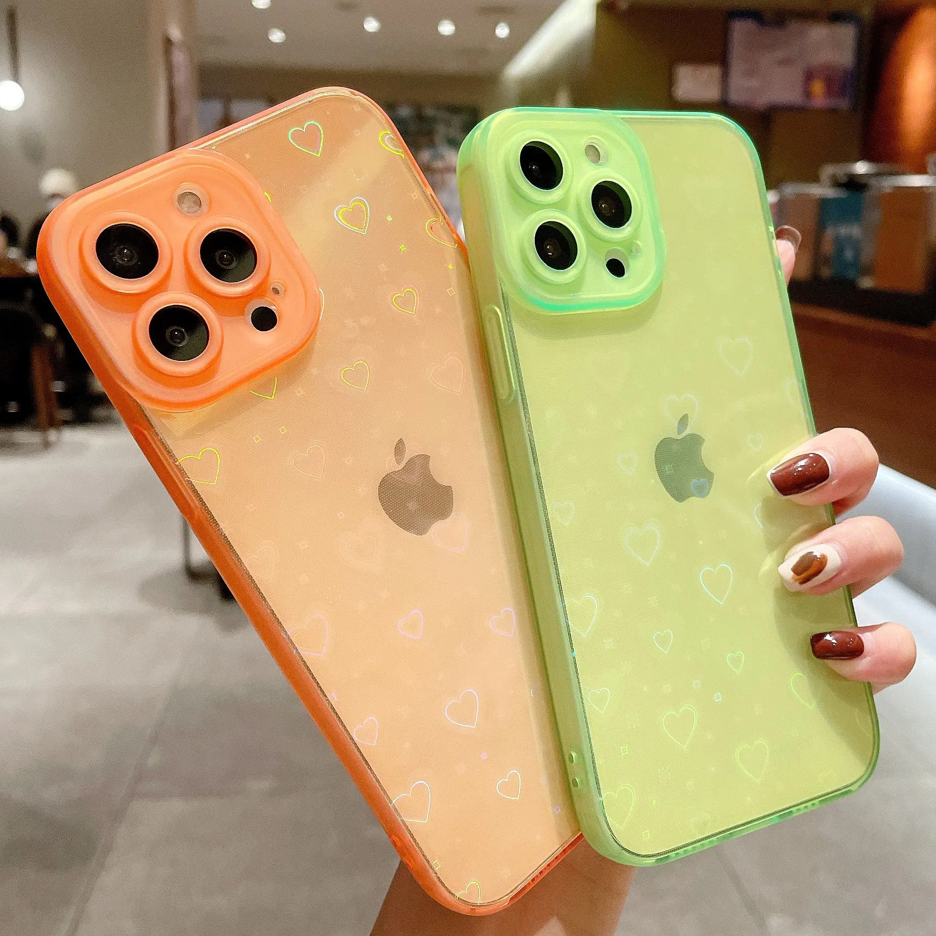 

Блестящий чехол в форме сердца для iPhone 13 12 Pro Max 12Mini 13Mini, прозрачный чехол для iPhone 11 Pro XS Max X XR 6S 6 7 8 Plus, чехлы