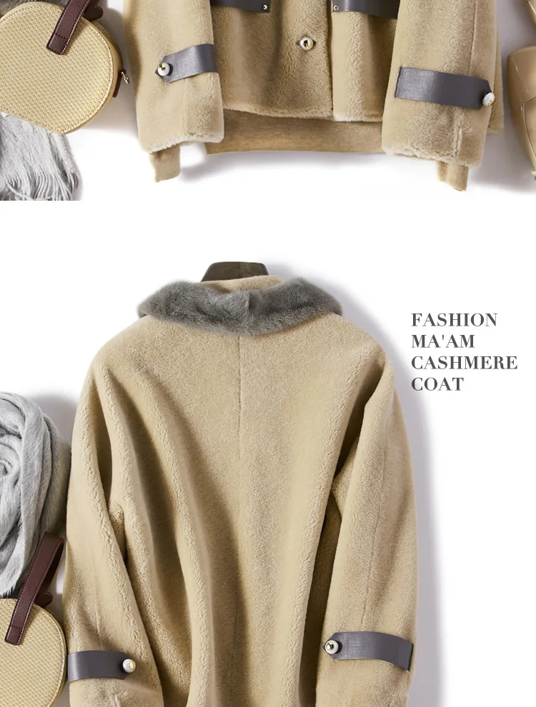 Женские куртки и пальто на осень и зиму, новое пальто из натурального меха норки с меховым воротником, женская уличная шуба из овчины