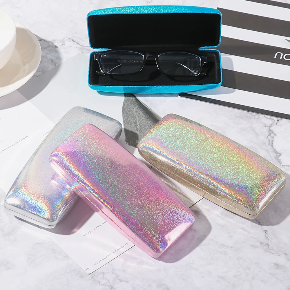 1Pc New Fashion Unisex Shiny Glasses Box Vintage Portable Fresh Eyeglasses Case Travel Sunglasses Accessories | Аксессуары для