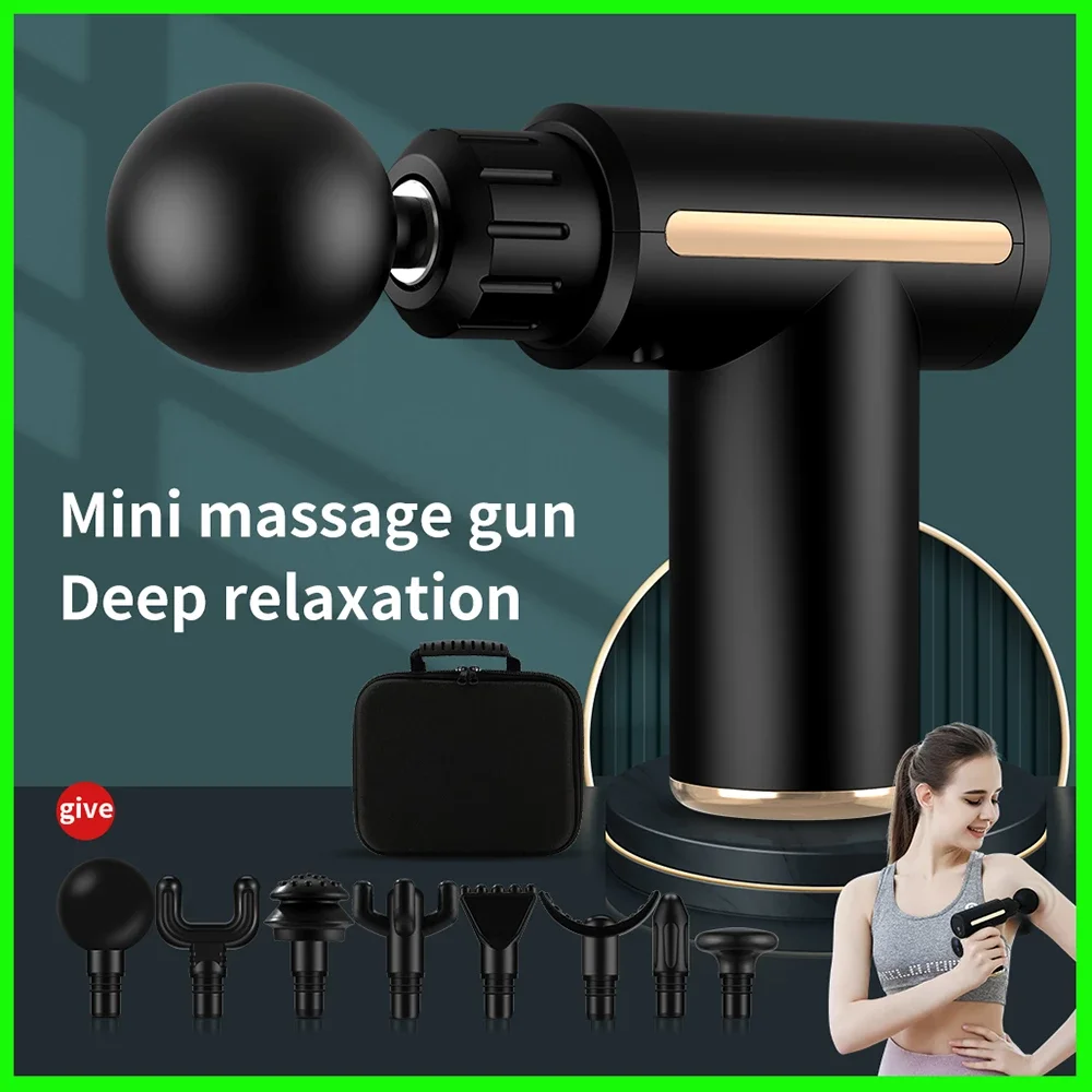 

Mini LCD Massage Gun Elecrtic Neck and Back Massager Portable Muscle Massage Stimulator Fascia Gun Body Relaxation Slimming